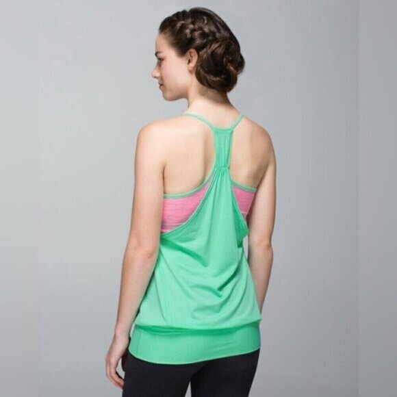 RARE Lululemon No Limits Tank top Opal Wee Are From Space Neon Pink Opal bra 6 S - Picture 2 of 8